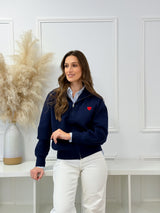 Casaco Malha Azul Coração