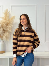 Camisola Riscas Choco/Caramelo