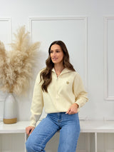 Casaco Malha Bege Coração