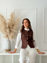 Colete Tweed Castanho