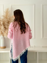 Malha Assimétrica c/ Renda Rosa