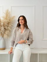 Camisola Botões Taupe