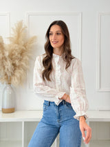 Blusa Floral Romântica com Folhos