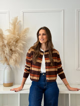 Casaco Malha Choco/laranja