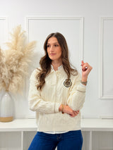 Malha Polo Trançada Bege