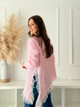 Malha Assimétrica c/ Renda Rosa