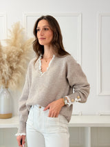 Camisola Botões Taupe