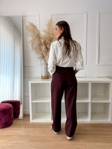 Calças Balloon Bordeaux