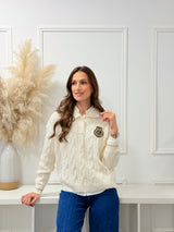 Malha Polo Trançada Bege