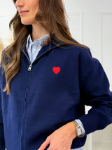 Casaco Malha Azul Coração