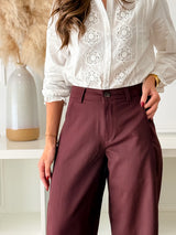 Calças Balloon Bordeaux