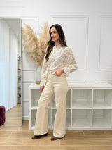 Calças Full Length Wide – Bege