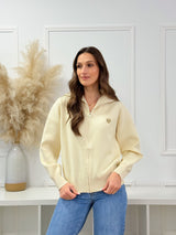 Casaco Malha Bege Coração