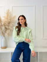 Cardigan Verde Água