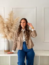 Casaco Camurça Taupe