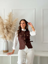 Colete Tweed Castanho