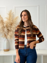 Casaco Malha Choco/laranja