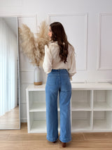 Jeans Wide Leg de Cintura Subida