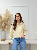 Casaco Malha Bege Coração