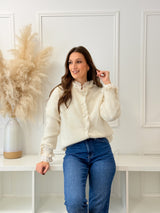 Cardigan Bege Botões Coração