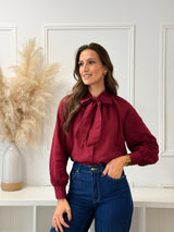 Blusa Laço Bordeaux