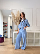 Bomber Elegante Soft Blue