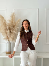 Colete Tweed Castanho