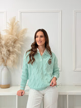 Malha Polo Trançada Verde