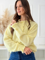 Cardigan Amarelo Botões Coração