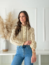 Blusa Sofia Bege/Verde