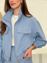 Casaco Elegante Soft Blue