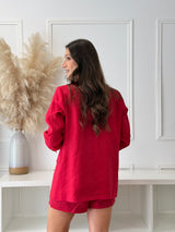 Blazer Vermelho Linho
