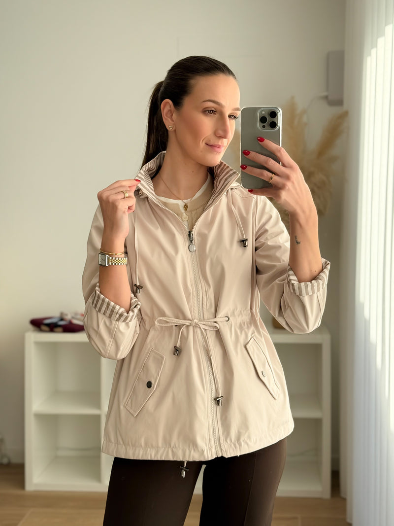 Parka Reversível Bege