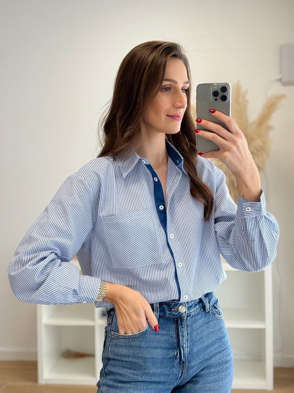 Camisa Riscas Azul