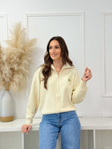 Casaco Malha Bege Coração