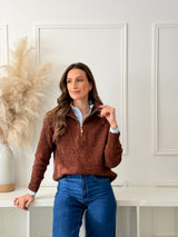 Malha Castanha Mesclado C/ Fecho