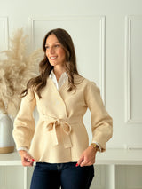 Casaco Bege Cintado