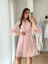 Vestido Bordado Rosa