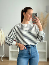 Sweat Riscas azul