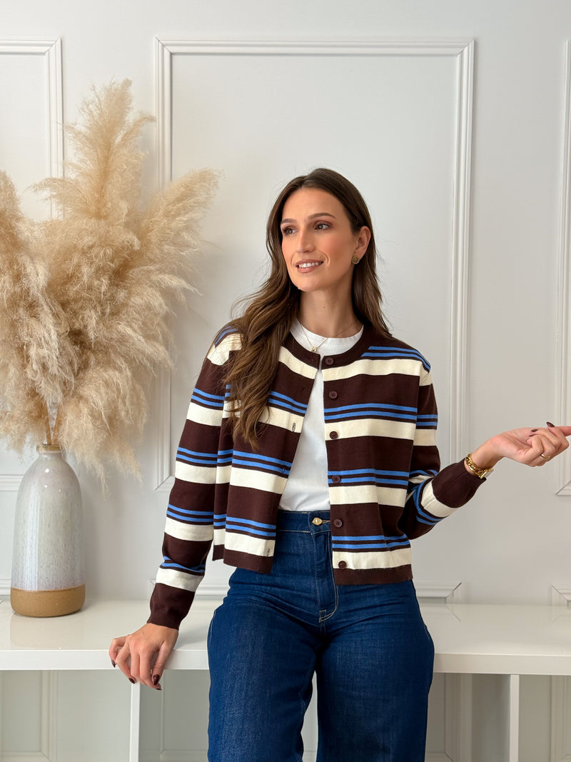 Casaco Malha Azul/Choco