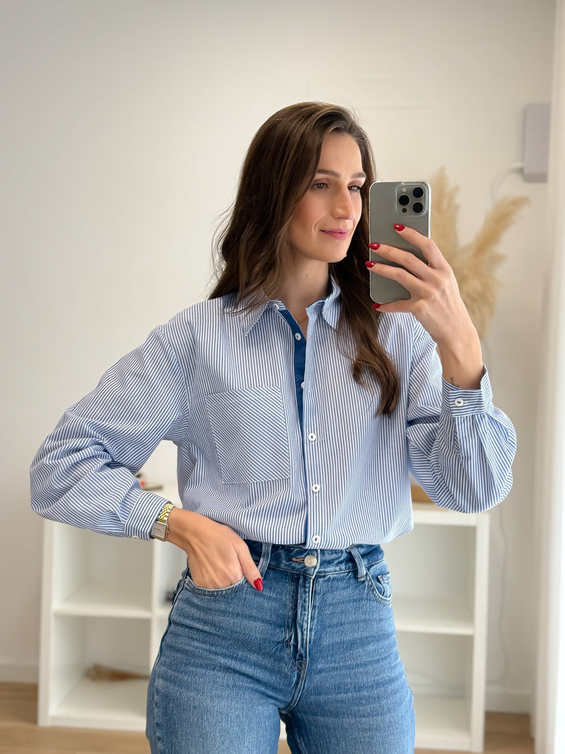 Camisa Riscas Azul