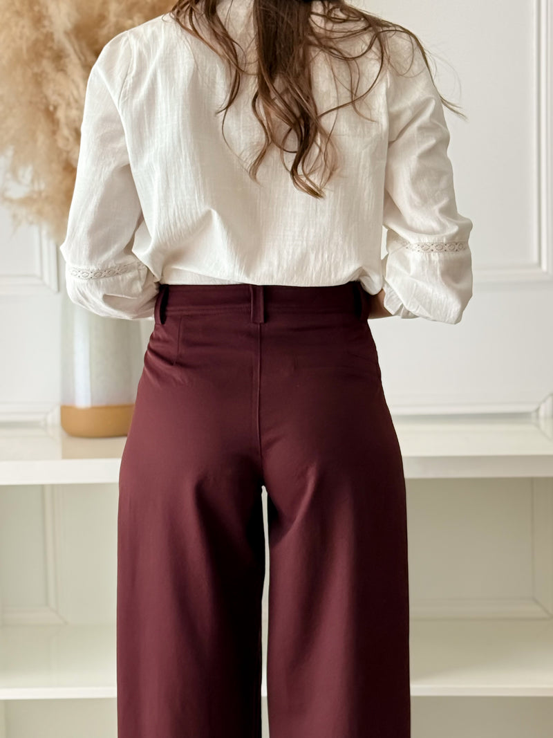 Calças Balloon Bordeaux