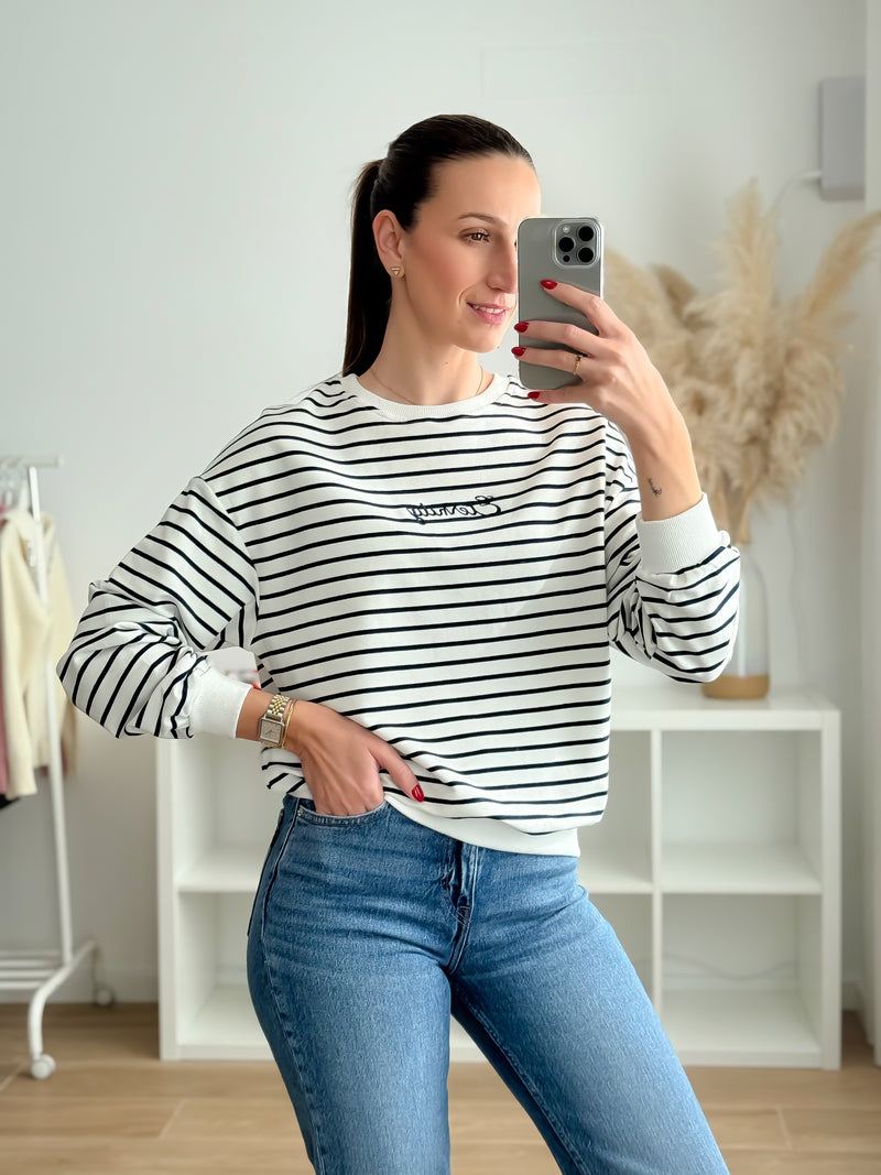 Sweat Riscas azul
