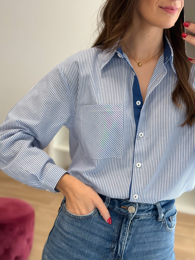 Camisa Riscas Azul