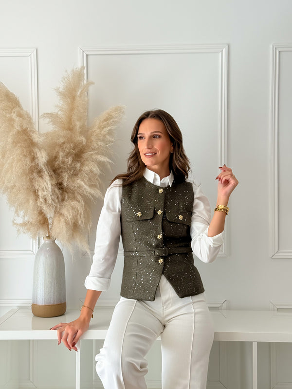 Colete Tweed Verde