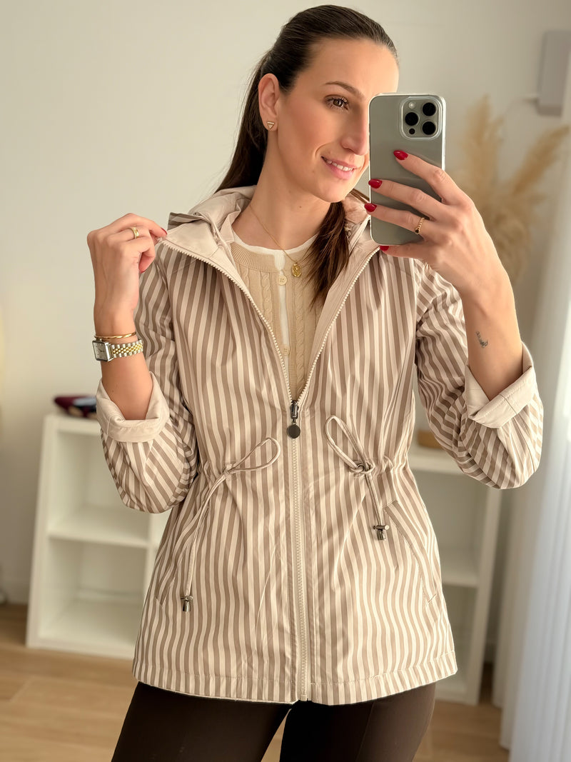 Parka Reversível Bege