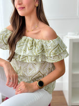 Blusa Bordada Verde