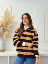 Camisola Riscas Choco/Caramelo