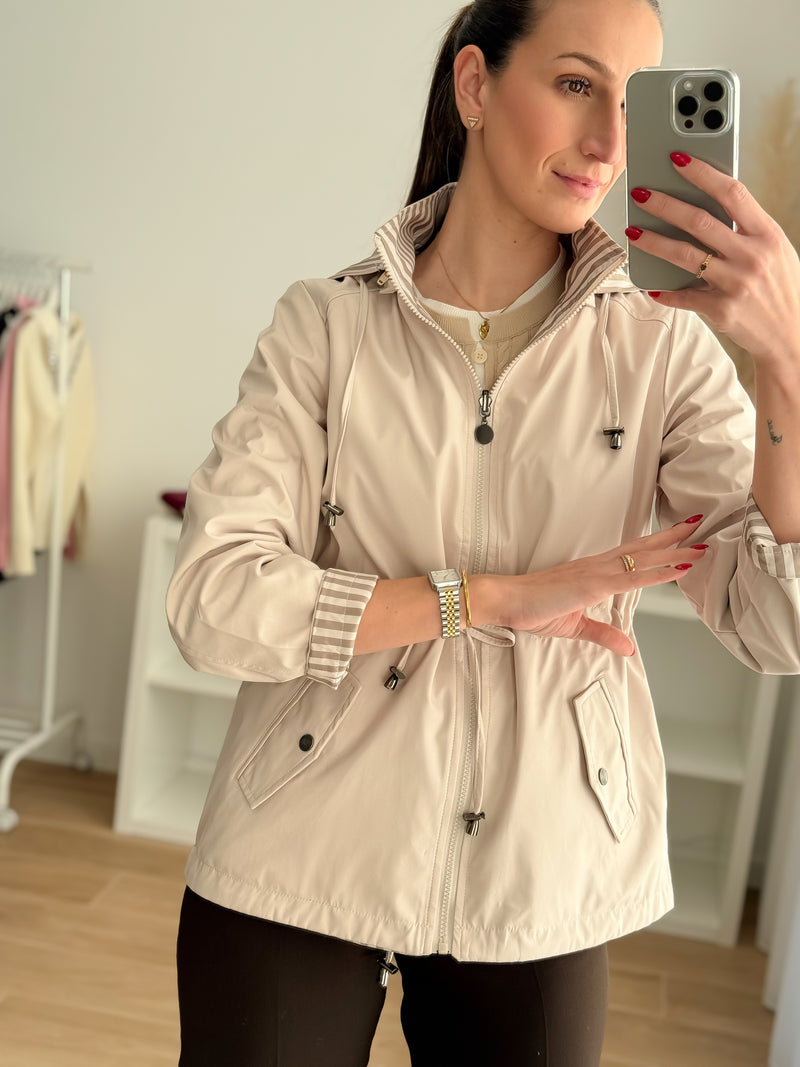 Parka Reversível Bege