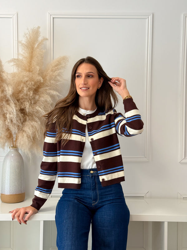 Casaco Malha Azul/Choco